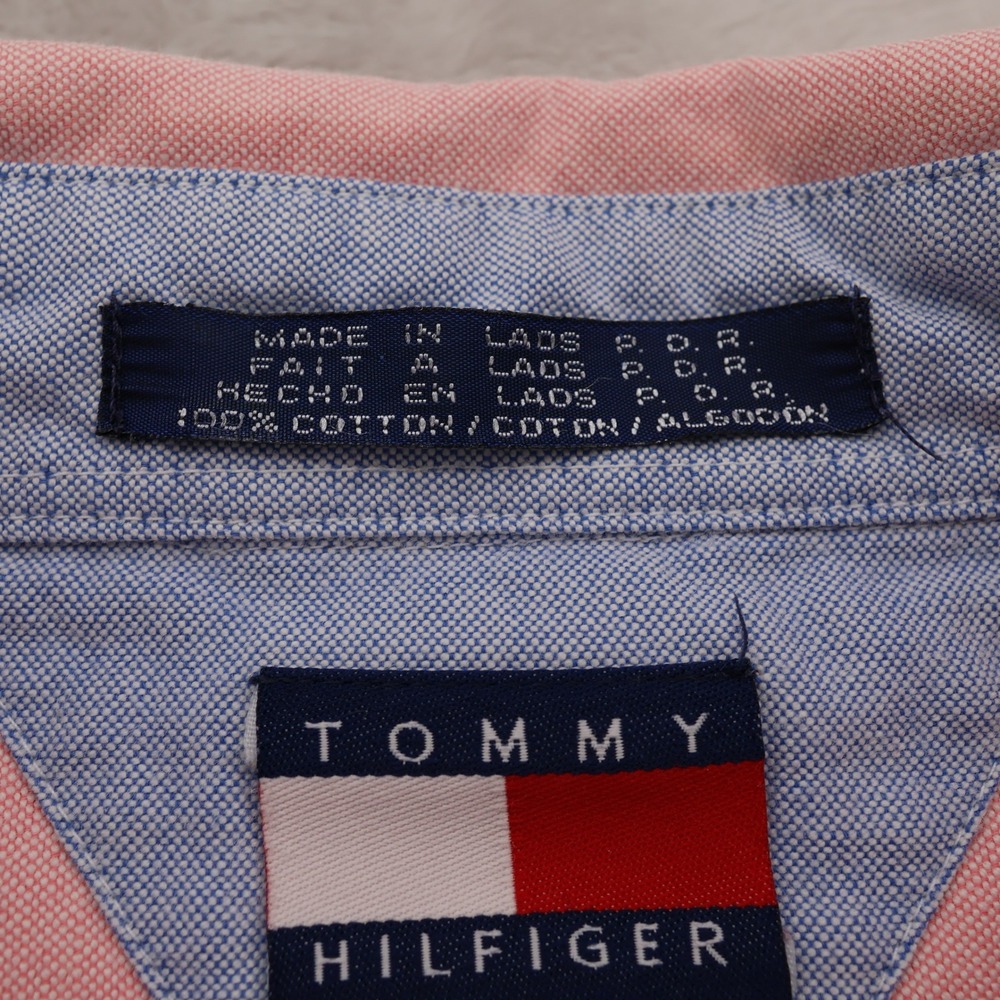 Tommy Hilfiger Mens XL Pink Oxford Long Sleeve Button Down Crest Logo Shirt - Picture 9 of 9